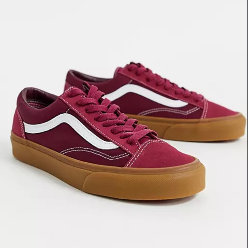 Burgundy Vans - Gum Sole